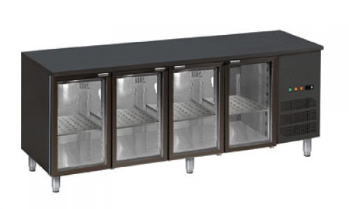 Bar counter with 4 glass doors 2490x600x1000mm