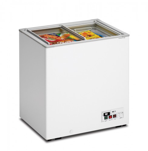 Chest freezer with glass sliding lid, 800x600x820mm, 181 l