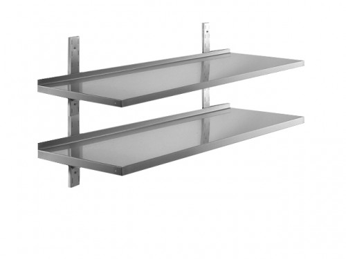 Wall Shelf, 800X400X30Mm, Made Of Stainless Steel, 2 Levels,