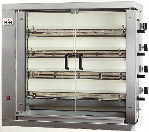 Electric chicken grill with 4 spikes, 1098x480x1000 mm