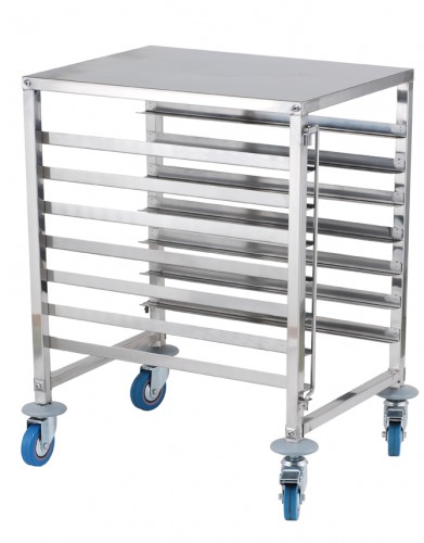 Tray trolley for 1x7 trays, 470x620x915 mm