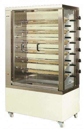 Electric chicken grill in 2 rows with 11 spikes, 1098x660x1860 mm