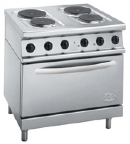 Electric stove with 4 cooking plates and electric oven, 800x700x860-900 mm