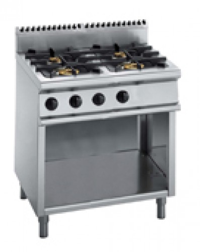 Gas stove with 4 burners on open stand, 800x700x860-900 mm