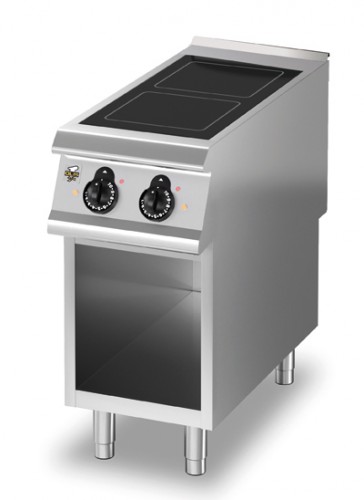 Electric range with ceramic glass, 2 zones