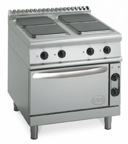 Electric stove with 4 square hot plates 800x900x840-900mm