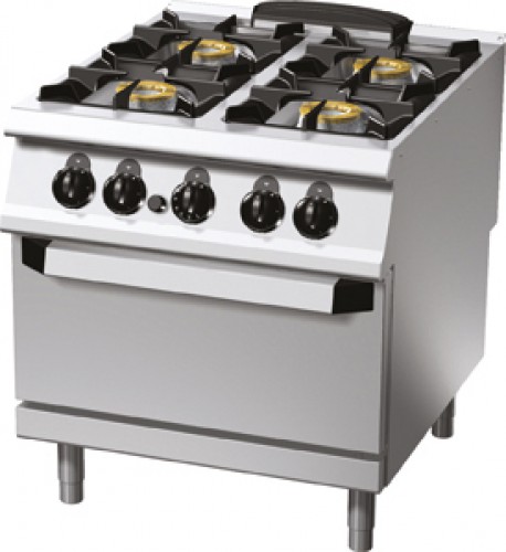 Gas range with 4 burners and gas oven, 800x900x840/900mm