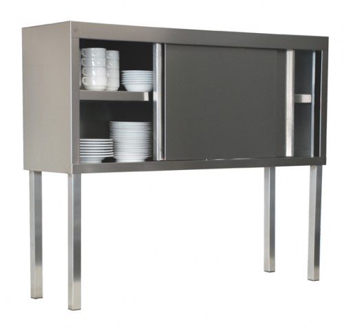 Table top cupboard, 1200x400x1150mm, made of chrome steel