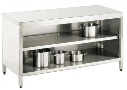 Work cupboard, 400x700x850mm, made of stainless steel 1.4301