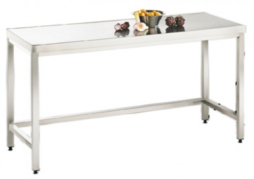 Table de travail,  500x800x850mm, faite d’acier inoxydable 1.4301,