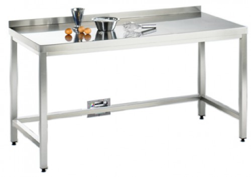 Table de travail,  2400x800x850mm, faite d’acier inoxydable 1.4301