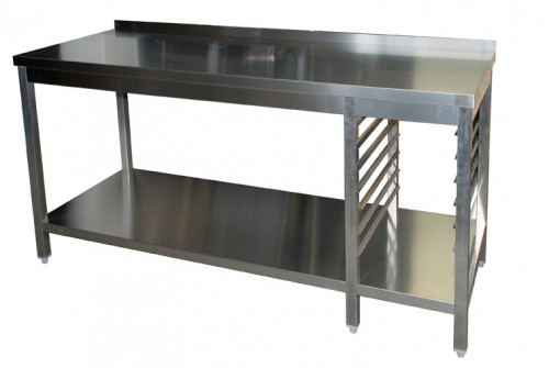 Table de travail, 1600x700x850 mm, avec tablette et supports