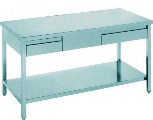 Work table, 1500x600x850 mm with drawers and shelf