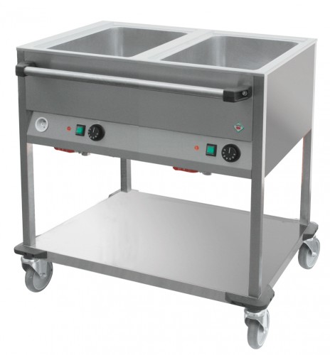 Bainmarie trolley, 2 tanks for 1/1 GN, 850x700x900 mm