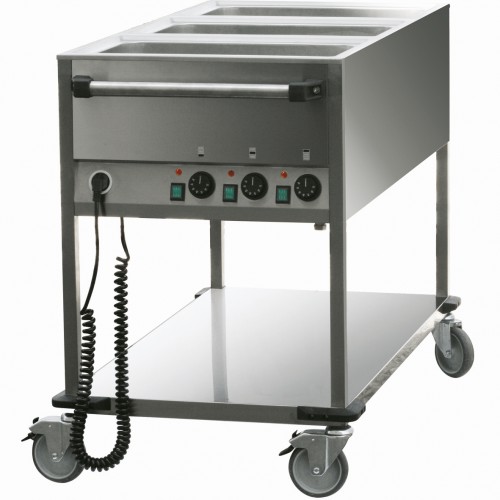 Bainmarie trolley, 3 tanks for 1/1 GN, 650x1300x900 mm