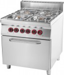 Gas range with 4 burners and oven, 800x900x900 mm