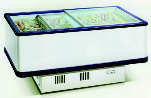 Chest freezer, 2455x970x910mm, sliding glass lids, without baskets