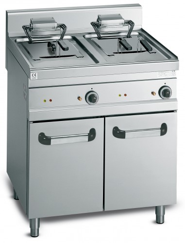 ELECTRIC FRYER WITH CABINET - TWIN TANK 10+10 LT