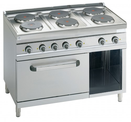 6 ROUND PLATE ELECTRIC STOVE WITH 1/1 ELECTRIC OVEN 