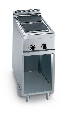 2 SQUARE PLATE ELECTRIC COOKER ON CABINET