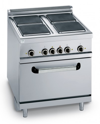 Range, electric 800x900x900 mm with 4 square hotplates