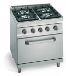 4-BURNER STOVE WITH 1/1 GAS OVEN
