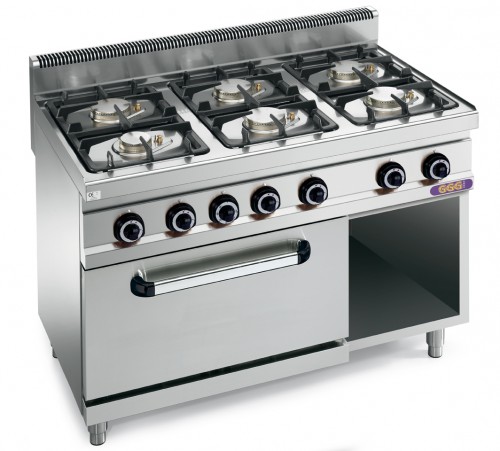 6-BURNER STOVE WITH 1/1 ELECTRIC OVEN