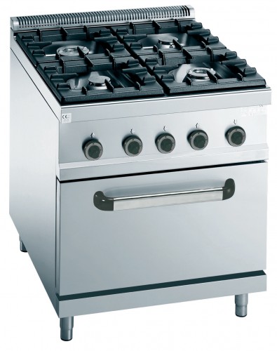 4 BURNER GAS COOKER ON 2/1 ELEC. OVEN