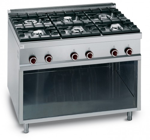 6 BURNER GAS COOKER ON CABINET