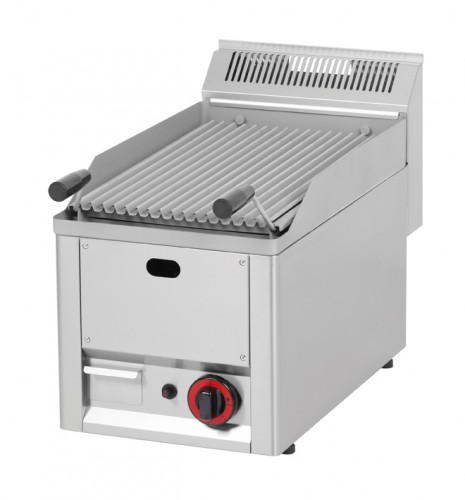 Gas lavastone grill of stainless steel