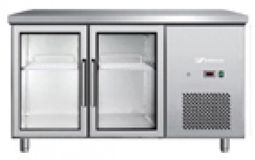 Cooling Table, 2 Glass Doors, 1390X700X850Mm, Refrigerant