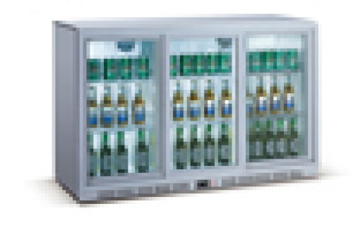 Can cooler 330 litres with 3 glass sliding doors