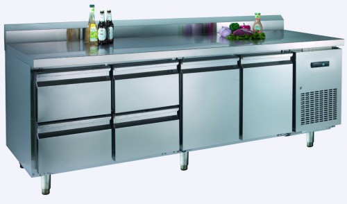 Counter, 2245x700x970 mm, with upstand 100mm, static cooling