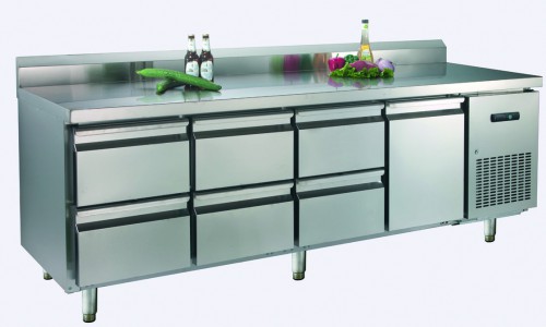 Counter, 2245x700x900 mm, with upstand 100mm, static cooling