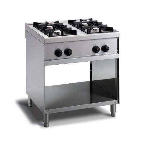 Range gas with 4 burners and with open stand