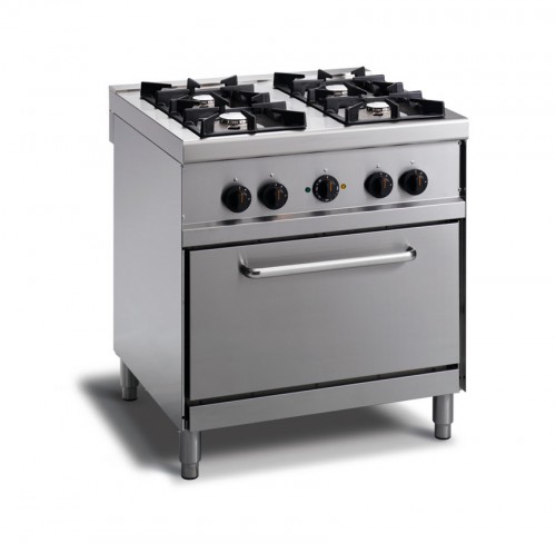 Range gas with 4 burners and electric convection oven