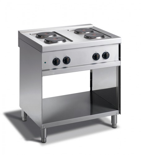 Range electric with 4 plates and with open stand