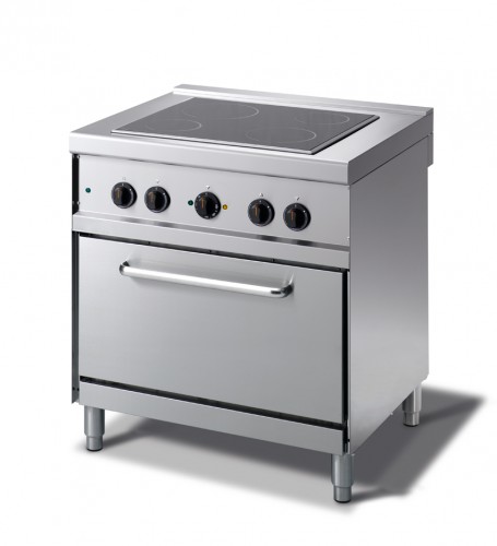 Ceramic range with 4 fields and electric convection oven