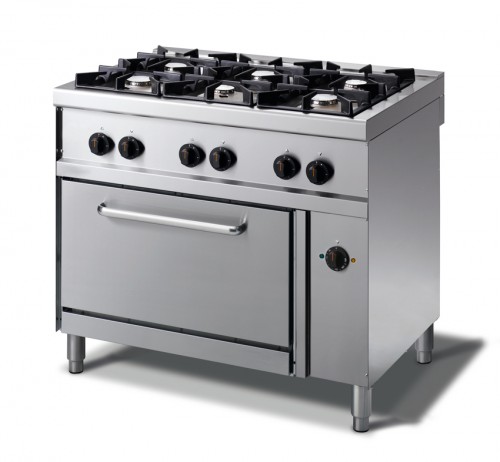 Range gas with 6 burners and electric oven