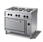 Range electric with 6 plates and electric oven