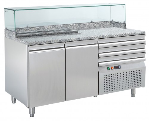 Pizza counter with 2 doors