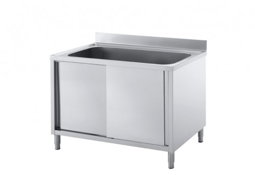 Sink unit with sliding door