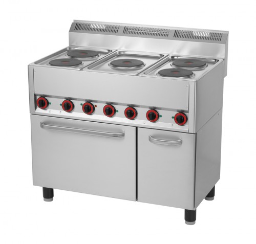 Range electric with 5 plates and convection oven