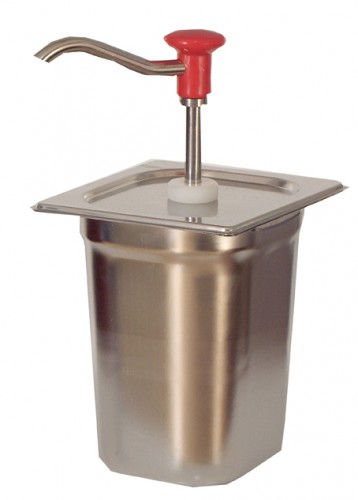 Gastronorm stainless steel pump dispenser for sauces