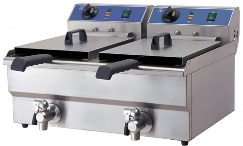 Double-fryer, electric chromed