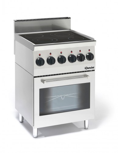 Cerane stove 600, W600, 4 heating zones with electric oven