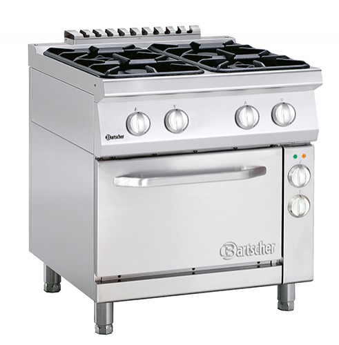 Gas stove 700, W800, 4 Burners, electric oven