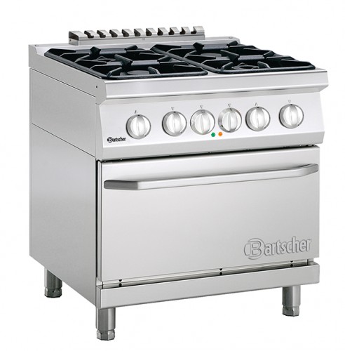 Gas stove 700, W800, 4 Burners, electric oven