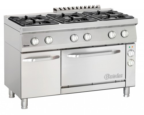 Gas stove 700, W1200, 6 Burners, electric oven