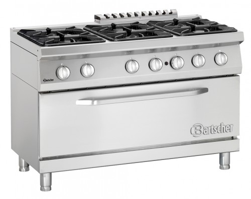 Gas stove 700, W1200, 6 Burners, gas oven